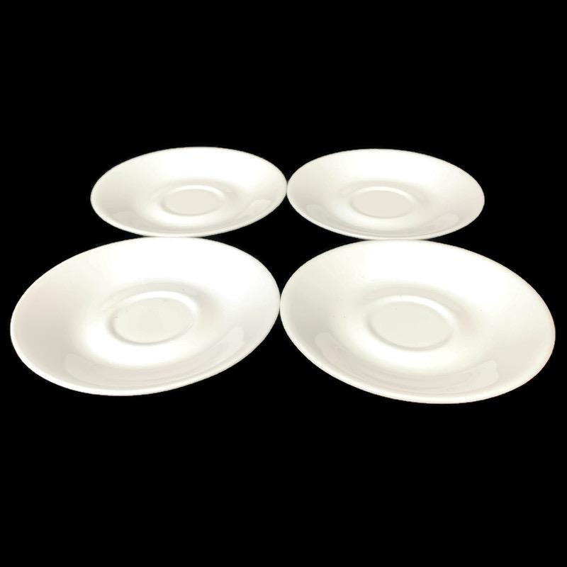 (4) Corelle Frost White 6-1/4" Tea Coffee Mug Cup Saucer Plates