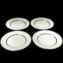 (4) Oxford Lexington Bone China White Platinum Trim 8" Salad Plate