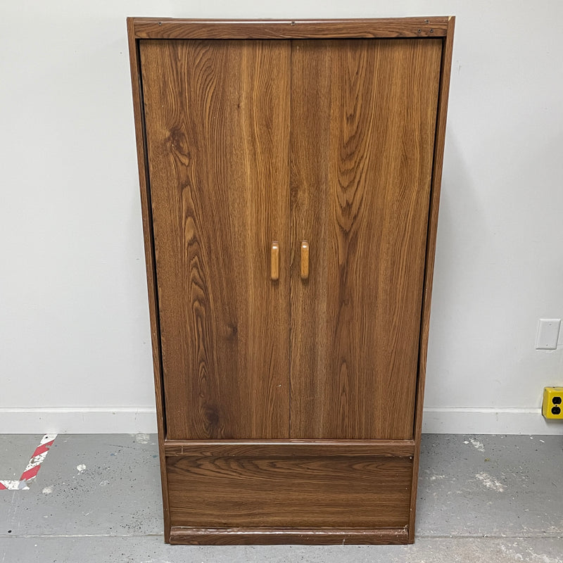 Sauder Brown Replicated Wood 2 Door Wardrobe Organizer Storage Closet Armoire