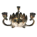 Leonard Silver Plate Centerpiece Lotus Flower Bowl 3 Candle Stick Holder