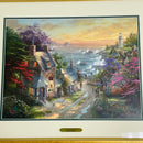 Thomas Kinkade The Village Lighthouse Seaside Village I 27"x22.5" Framed Print
