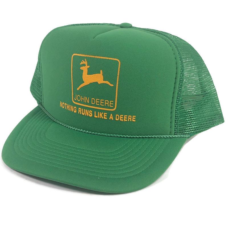 John Deere Nothing Runs Like A Deere Nissin Green Mesh Trucker Snapback Hat