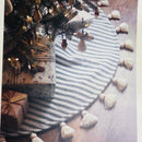 Hearth & Hand Magnolia Tassel Trim 52" Green White Striped Christmas Tree Skirt