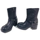 Harley Davidson Womens Black Leather Biker Shoe Boot Heels 81306