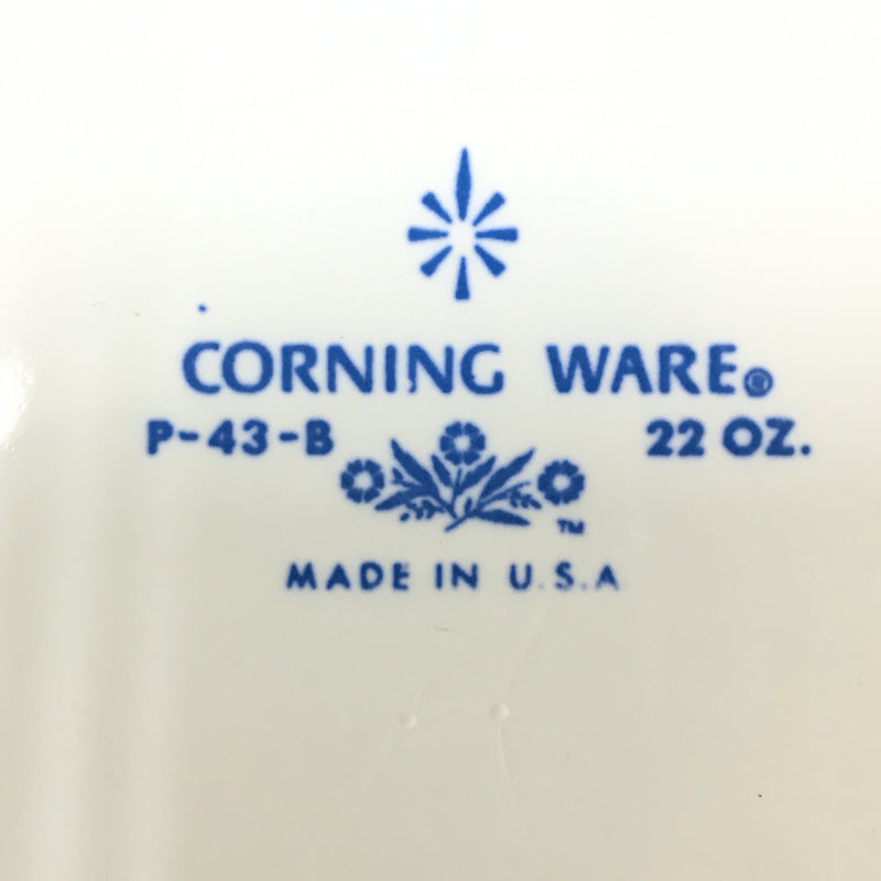 Corning Ware Blue Cornflower 22 oz. Casserole Dish P-43-B