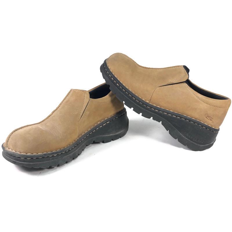 Skechers Womens Light Brown Suede Slip On Shoes 1283