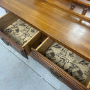 7 Drawer Replicated Oak Wood Long Dresser & Mirror