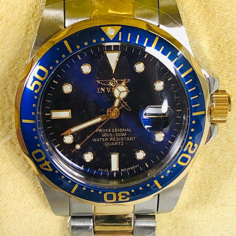 Invicta Womens Professional Two Tone Blue Dial Watch 4868