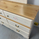 Standard Furniture Princess Collection Cream Long 6 Drawer Dresser w/ Mirror