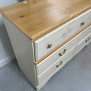 Standard Furniture Princess Collection Cream Long 6 Drawer Dresser w/ Mirror