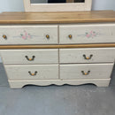 Standard Furniture Princess Collection Cream Long 6 Drawer Dresser w/ Mirror