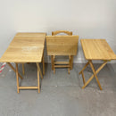 Standard Light Brown Wood Fold Out 25.5" TV Table Trays Set