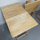 Standard Light Brown Wood Fold Out 25.5" TV Table Trays Set
