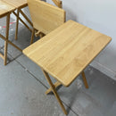 Standard Light Brown Wood Fold Out 25.5" TV Table Trays Set