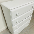 Refinished White 4 Drawer Chest of Drawers Dresser