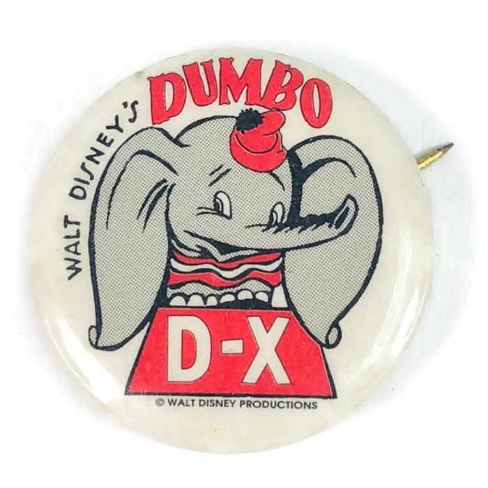 Walt Disneys Dumbo DX Gasoline Pinback Button Pin