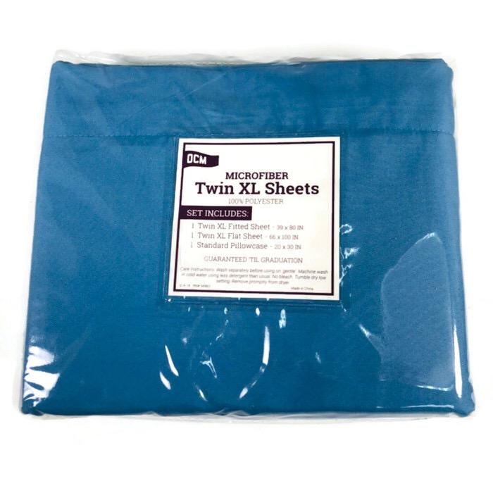 OCM Microfiber Blue Twin XL Sheets 94963