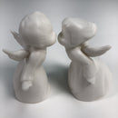 Schmid Bros SB White Porcelain Kissing Boy & Girl Angels Figurines