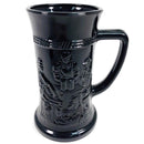 (4) Indiana 6" Black Glass Tiara Tavern German Beer Stein Mugs Set