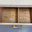 Genuine Mahogany Wood Vintage Off White MCM 9 Drawer Dresser w/ Mirror