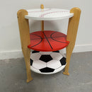 24" Sports Soccer Basketball Baseball Bat Legs 3 Shelf Side End Table