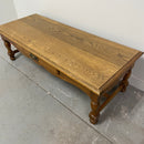 52" Light Brown Oak Wood Coffee Table