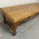 52" Light Brown Oak Wood Coffee Table