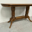 48" Oak Wood 2 Shelf Adjustable Legs Sofa Entry Console Table