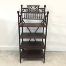 Vintage 4-Tier Shelf Rope Post Storage Rack Stand