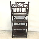 Vintage 4-Tier Shelf Rope Post Storage Rack Stand