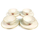 (4) Lenox Roselyn Ivory Rose Gold Trim 6" Saucer Cup Plate Teacup Sets X304