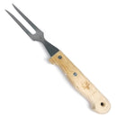 Chefs Collection Stainless Steel Wooden Handle Bulls Head Carving Fork