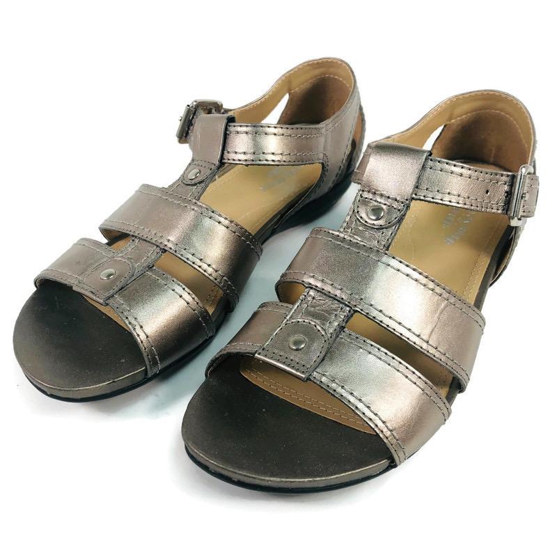 Canyon River Blues Womens Pewter Slip On T-Strap Open Toe Sandals