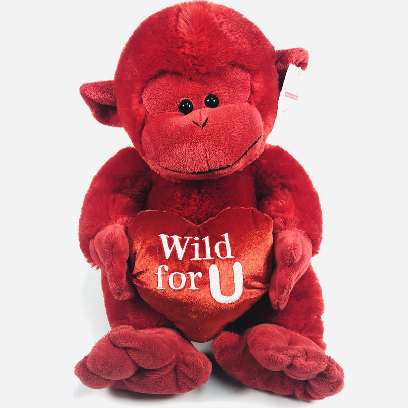 Holiday Home Wild For You Red Monkey Valentines Heart Stuffed Animal 6179-82