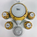 Pier 1 Tuscan Ceramic Teapot (4) Tea Cup Set