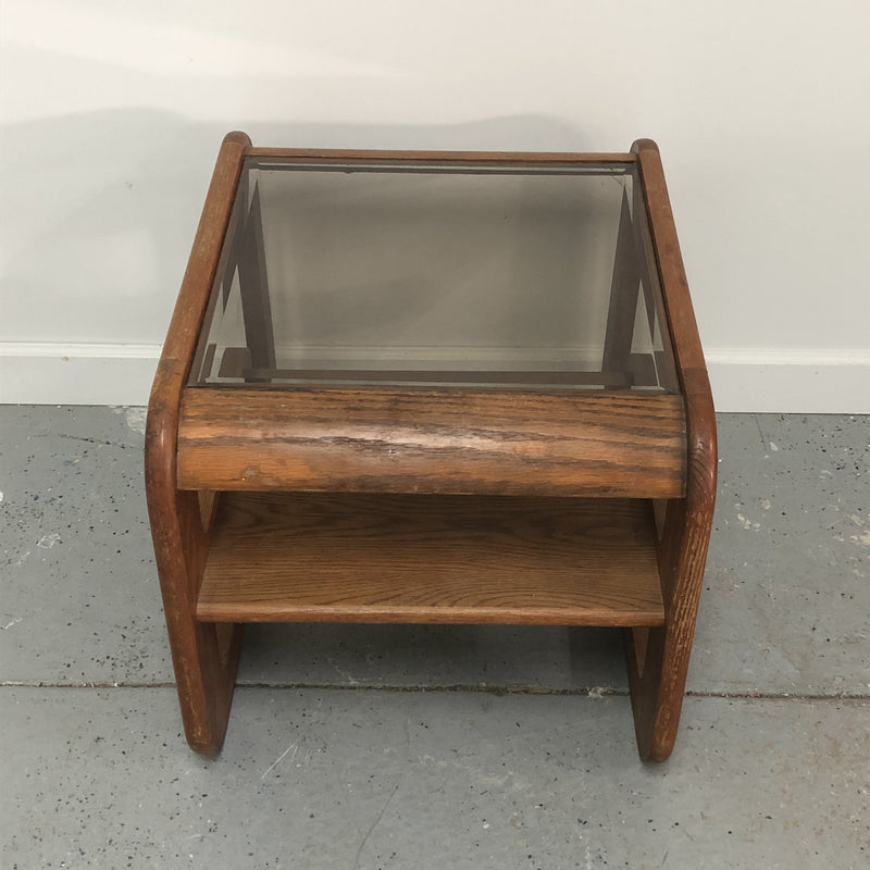 Standard Glass Top Tier Side End Table