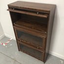 Sauder 3 Shelf Pull Up Glass Doors Replicated Wood Bookcase Barrister