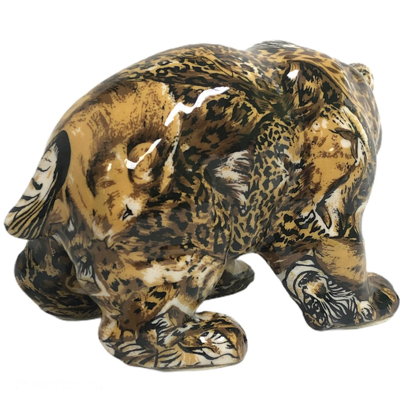 Safari Exotic Animal Print Ceramic Bear 8" Figurine 38333