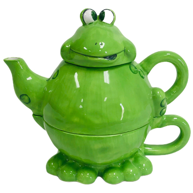 Ganz Bella Casa 3 Pc Stacked Frog Tea Cup Pot Set BC8660