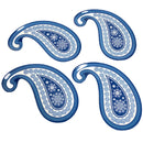 (4) Mark Charles Misilli MCM Paisley Blue Melamine Handle 9" Side Plate Set