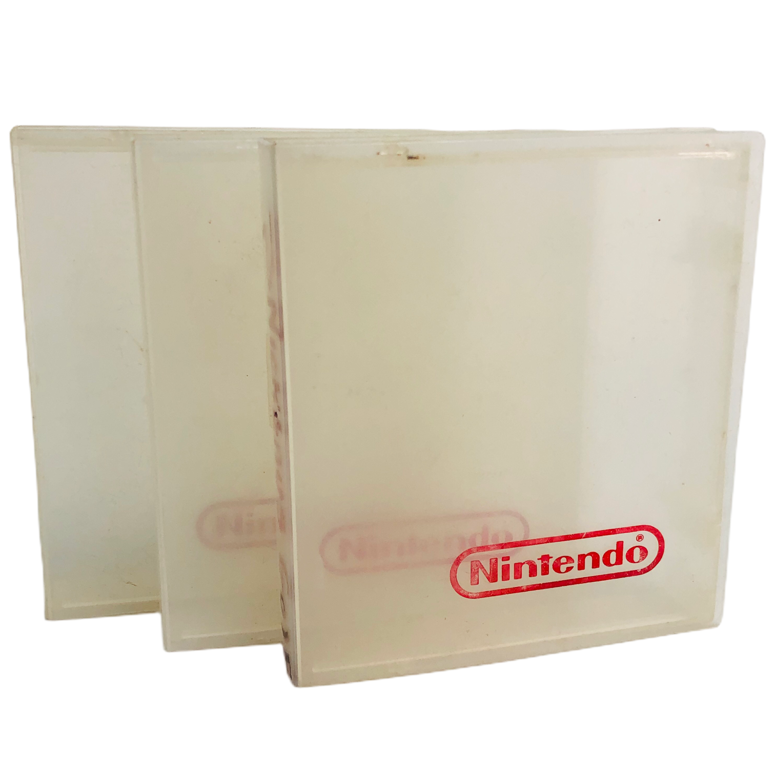 (3) Nintendo NES Clear Hard Plastic Clamshell Video Game Dust Storage