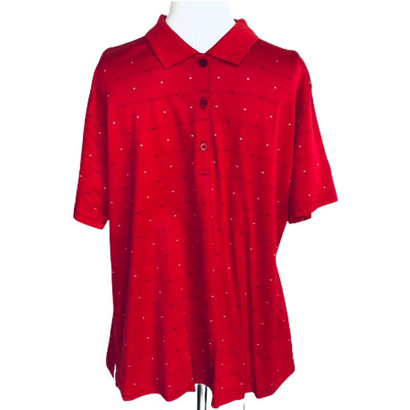 Monterey Club Mens Preserve Golf Club Short Sleeve Red Blue Shirt