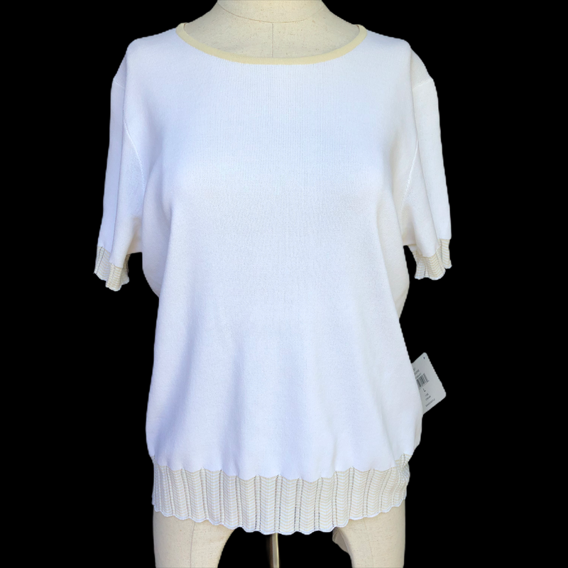 EP Pro Womens Cream Short Sleeve Sweater