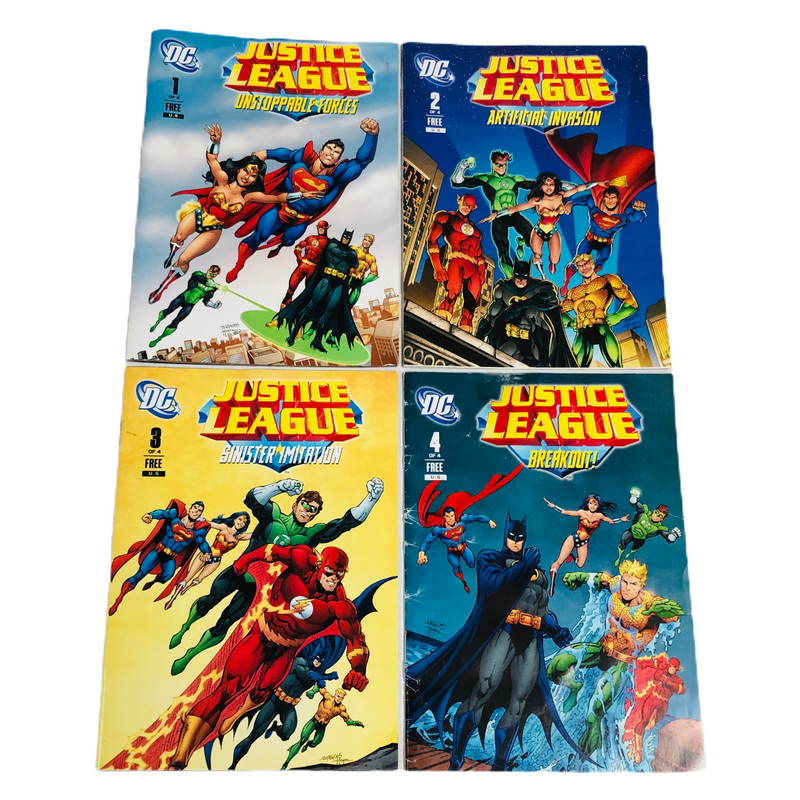 DC Justice League General Mills Cereal Promo 1-4 Comic Book Set