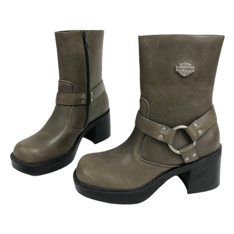 Harley Davidson Womens Leather Zip Harness Boots 81028