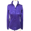 Nike Pro Womens Dri Fit 3/4 Zip Purple Print Long Sleeve Pullover Shirt