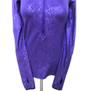 Nike Pro Womens Dri Fit 3/4 Zip Purple Print Long Sleeve Pullover Shirt