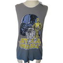 Star Wars TM Womens Gray Mighty Fine Darth Vader C3PO R2D2 Tank Top Shirt