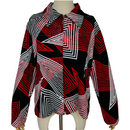 Jackets Galore John Farah Womens Polyester Red Black White Rhinestone Shirt