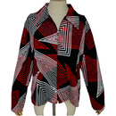 Jackets Galore John Farah Womens Polyester Red Black White Rhinestone Shirt
